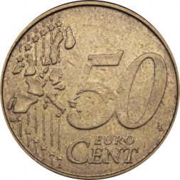 Бельгия 50 евроцентов 2002 год
