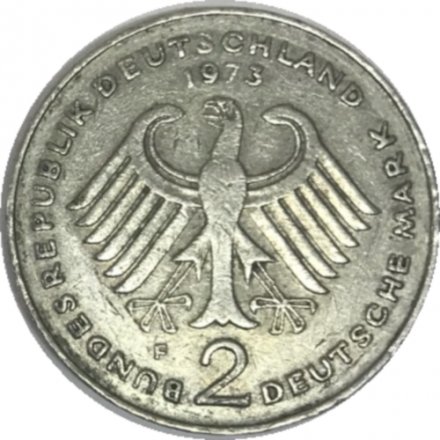 ФРГ 2 марки 1973 год - Теодор Хойс (F)