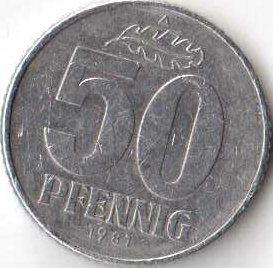 ГДР 50 пфеннигов 1987 год - Герб (A)