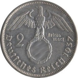 Третий Рейх 2 рейхсмарки 1937 год (F)