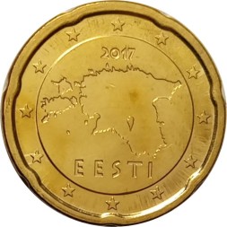Эстония 20 евроцентов 2017 год