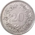 Швейцария 20 раппенов 2008 год