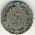 Германия 5 пфеннигов 1875 год (D)