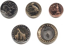 Набор из 5 монет Южный Судан 2015 год