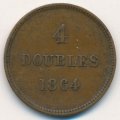Гернси 4 дубля 1864 год