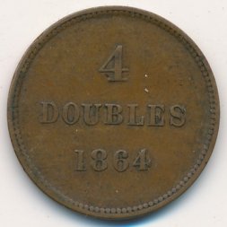 Гернси 4 дубля 1864 год