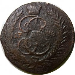 1 копейка 1788 год ММ Екатерина II (1762 - 1796) - перечекан - VF