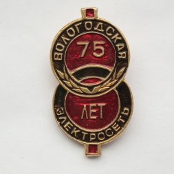Значок Вологодская электросеть 75 лет