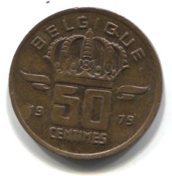 Бельгия 50 сентим 1979 год BELGIQUE