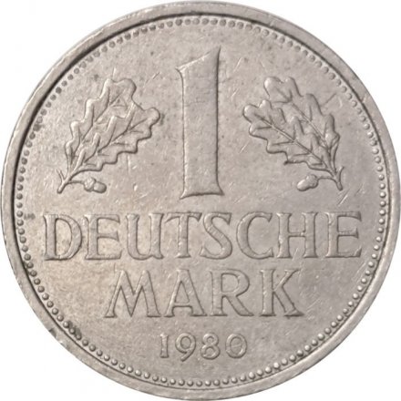 ФРГ 1 марка 1980 год (J)