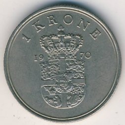 Дания 1 крона 1970 год