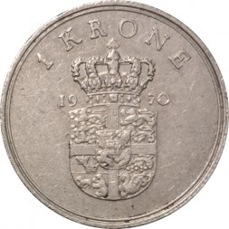 Дания 1 крона 1970 год