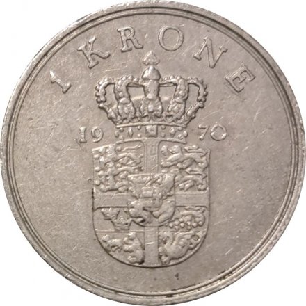 Дания 1 крона 1970 год