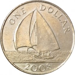 Бермудские острова 1 доллар 2008 год - Парусная лодка