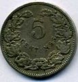 Франция 5 сантимов 1908 год