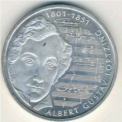 ФРГ 10 марок 2001 год - 200 лет со дня рождения Альберта Лорцинга