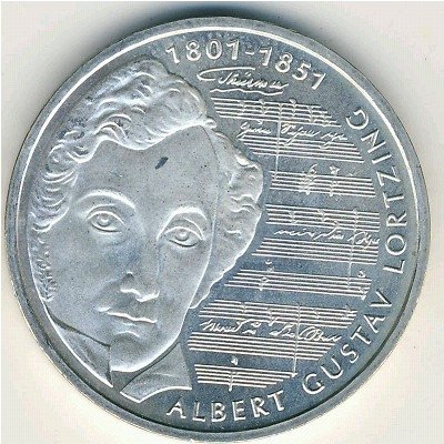 ФРГ 10 марок 2001 год - 200 лет со дня рождения Альберта Лорцинга