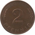ФРГ 2 пфеннига 1979 год - J