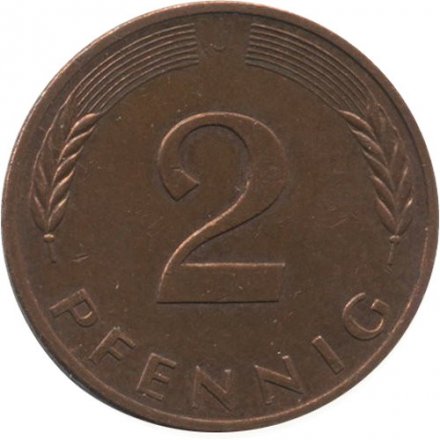 ФРГ 2 пфеннига 1979 год - J