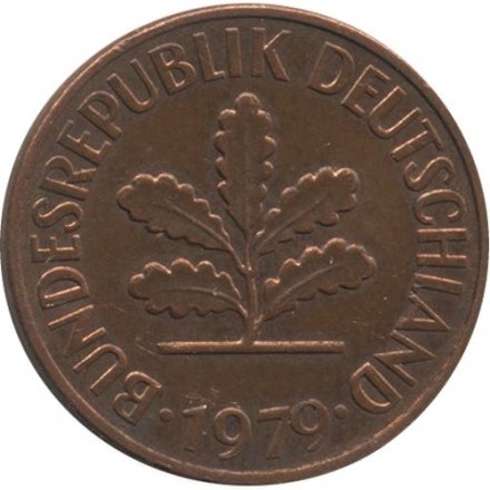 ФРГ 2 пфеннига 1979 год - J