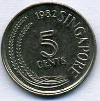 Сингапур 5 центов 1982 год