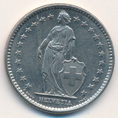 Швейцария 2 франка 1978 год