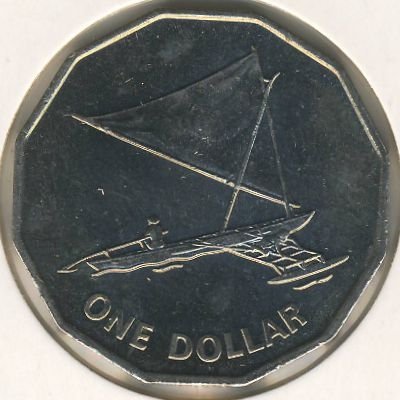 Кирибати 1 доллар 1979 год - Парусное судно (проа)