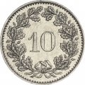 Швейцария 10 раппенов 1934 год