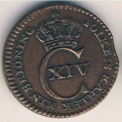 Швеция 1/6 скиллинга 1830 год