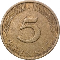 ФРГ 5 пфеннигов 1973 год (D)