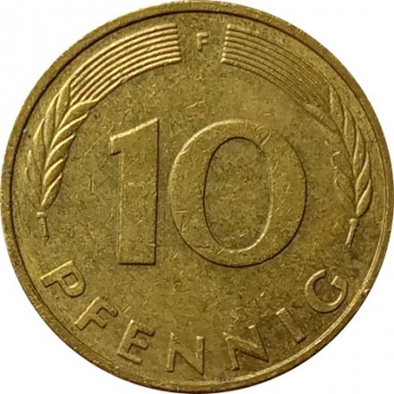 ФРГ 10 пфеннигов 1995 год - F