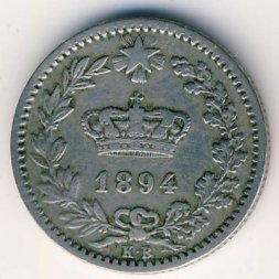 Италия 20 чентезимо 1894 год (KB)