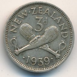 Новая Зеландия 3 пенса 1939 год