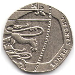 Великобритания 20 пенсов 2013 год