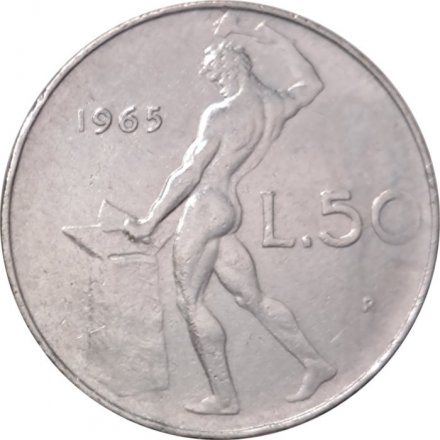 Италия 50 лир 1965 год - Вулкан