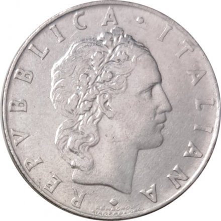 Италия 50 лир 1965 год - Вулкан