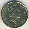 Новая Зеландия 2 доллара 1993 год - Священная альциона (зимородок)