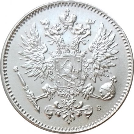 Финляндия 50 пенни 1917 год - UNC (с короной)