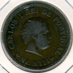 Монета Португальская Индия 1/2 танги 1903 год