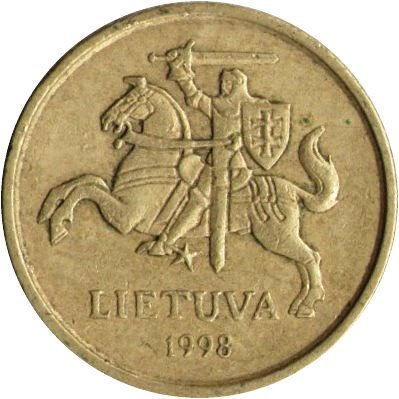 Литва 10 центов 1998 год - Рыцарь