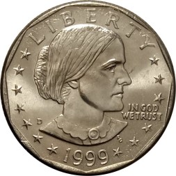 США 1 доллар 1999 год - Сьюзен Энтони (D)