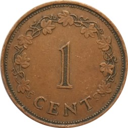Мальта 1 цент 1972 год - Крест Георга
