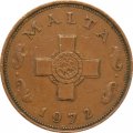 Мальта 1 цент 1972 год - Крест Георга