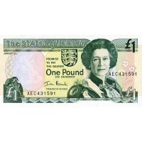 Джерси 1 фунт 2000 год - Королева Елизавета II. Церковь - UNC