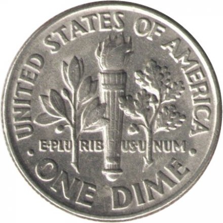 США 1 дайм (10 центов) 1991 год - Франклин Рузвельт (D)
