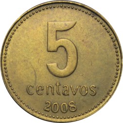 Аргентина 5 сентаво 2008 год