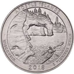 США 25 центов 2018 год - Национальное побережье Апостл-Айлендс (D)