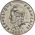 Новая Каледония 10 франков 2001 год - Парусная лодка