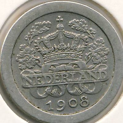 Нидерланды 5 центов 1908 год