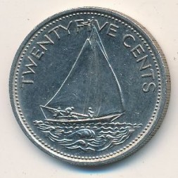 Монета Багамские острова 25 центов 1979 год